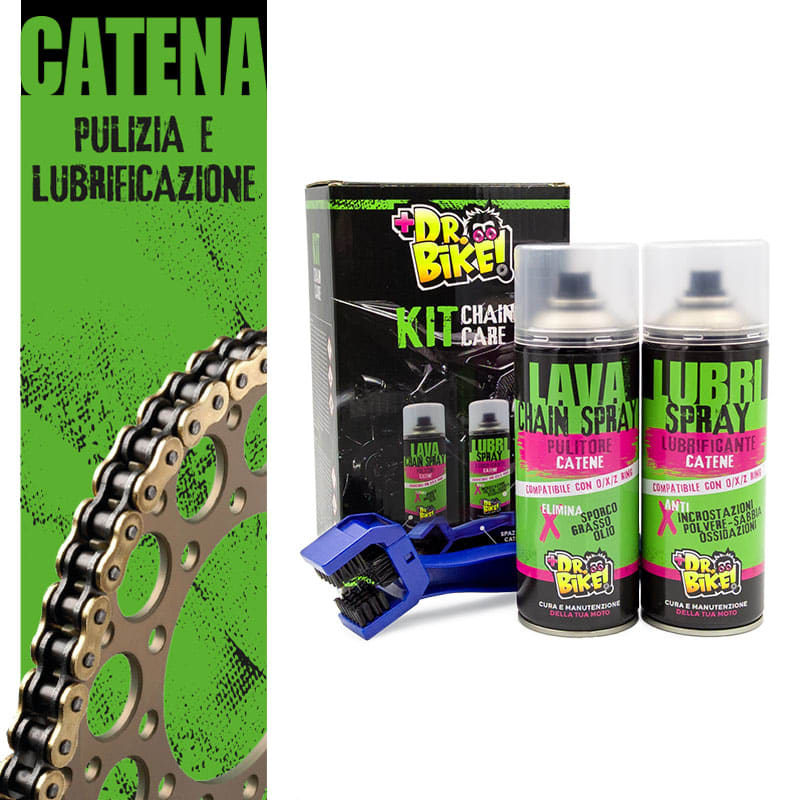 KIT PULIZIA E LUBRIFICAZIONE CATENA DR.BIKE KIT CHAIN CARE CON SPAZZOLA
