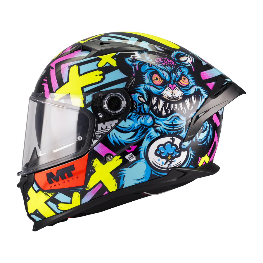CASCO MT HELMET INTEGRALE BRAKER SV CON SPOILER POSTERIORE CRAZY TEDDY