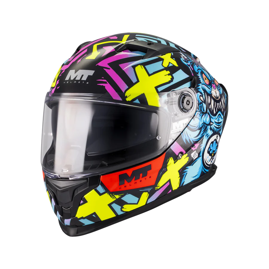 CASCO MT HELMET INTEGRALE BRAKER SV CON SPOILER POSTERIORE CRAZY TEDDY