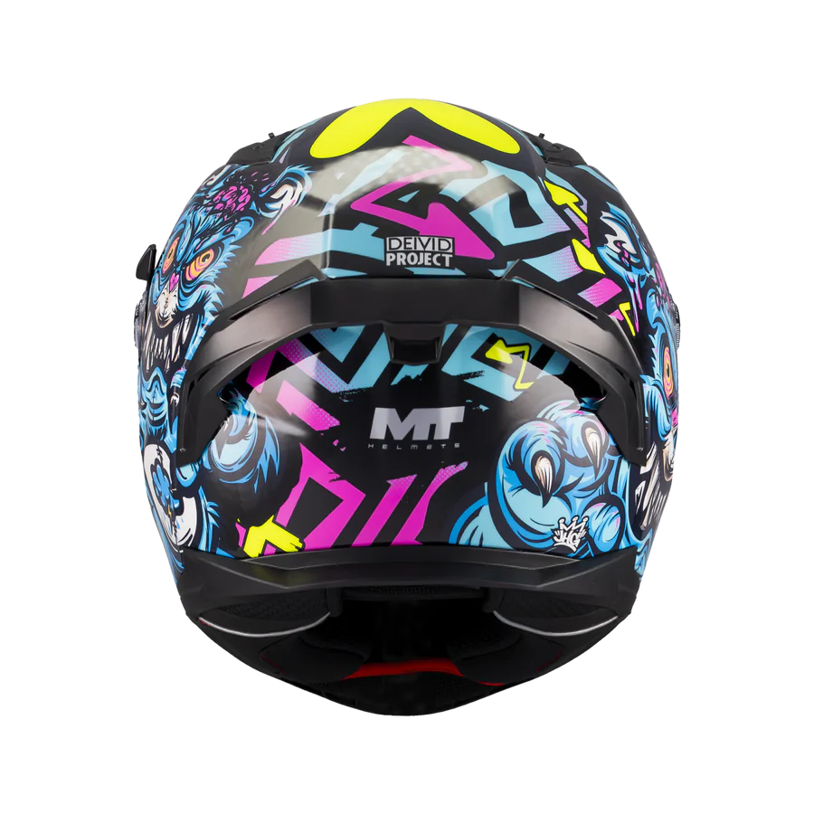CASCO MT HELMET INTEGRALE BRAKER SV CON SPOILER POSTERIORE CRAZY TEDDY