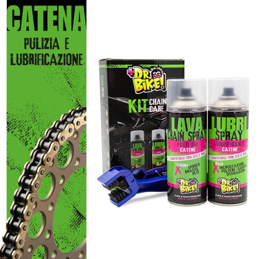 KIT PULIZIA E LUBRIFICAZIONE CATENA DR.BIKE KIT CHAIN CARE CON SPAZZOLA