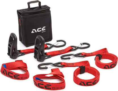 ACE BIKES SET CINGHIE DI FISSAGGIO RAPIDO CON CRICCHETTO  MOTO  RATCHET KIT PRO