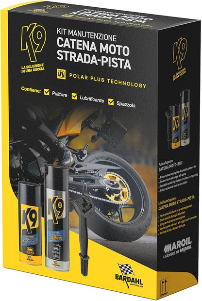 KIT MANUTENZIONE CATENA MOTO STRADA - PISTA BARDAHL K9