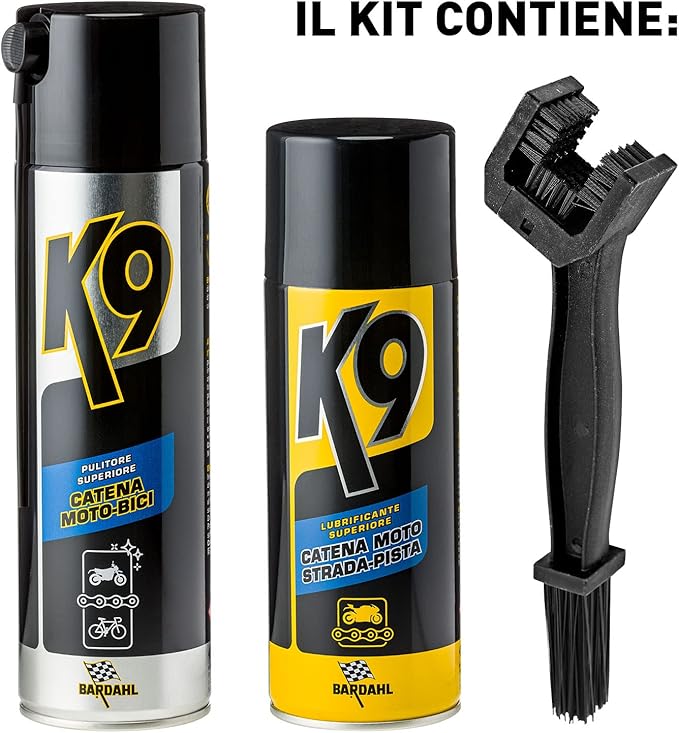 KIT MANUTENZIONE CATENA MOTO STRADA - PISTA BARDAHL K9