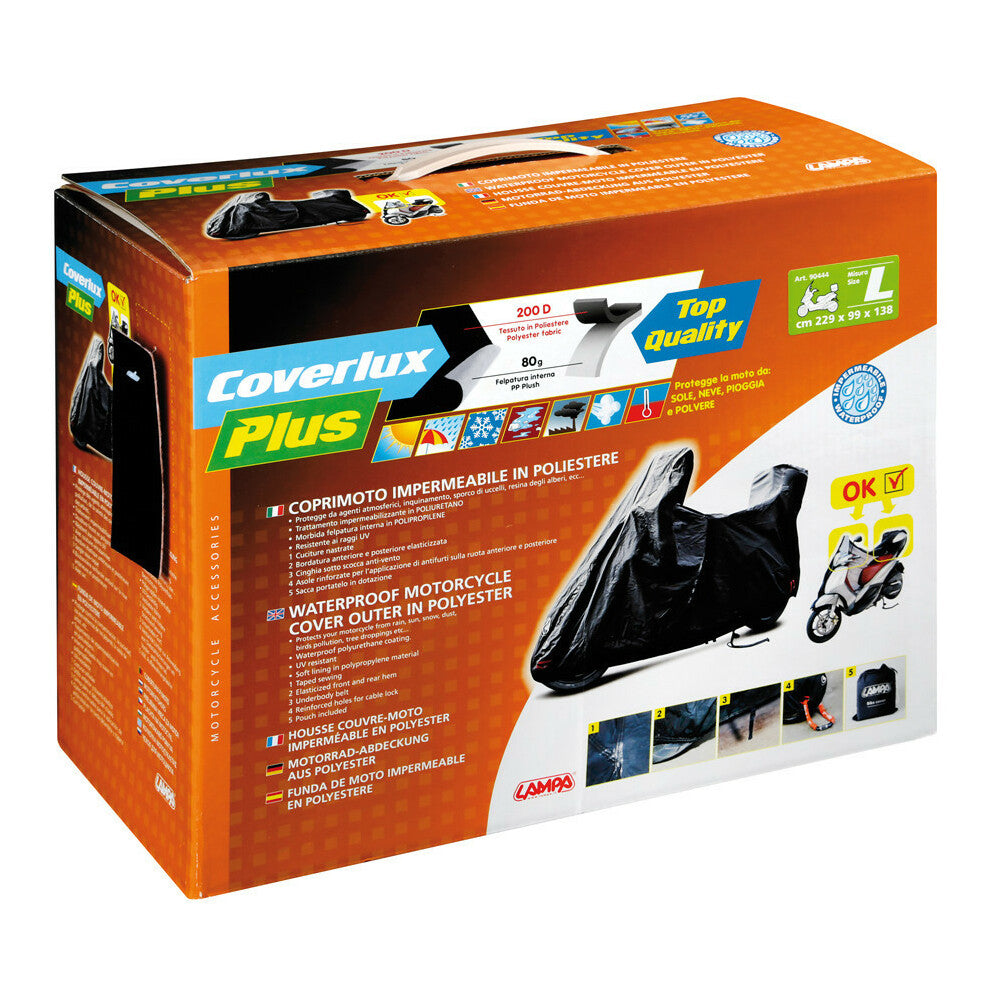 COPRIMOTO COVERLUX PLUS TG L 
PER MOTO CON CUPOLINO E BAULETTO