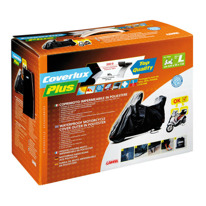 COPRIMOTO COVERLUX PLUS TG L 
PER MOTO CON CUPOLINO E BAULETTO