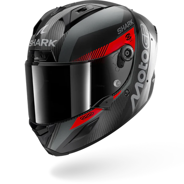 CASCO SHARK AERON MOTOGP CARBONIO ROSSO ANTRACITE
