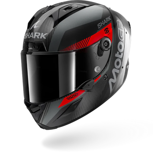 CASCO SHARK AERON MOTOGP CARBONIO ROSSO ANTRACITE