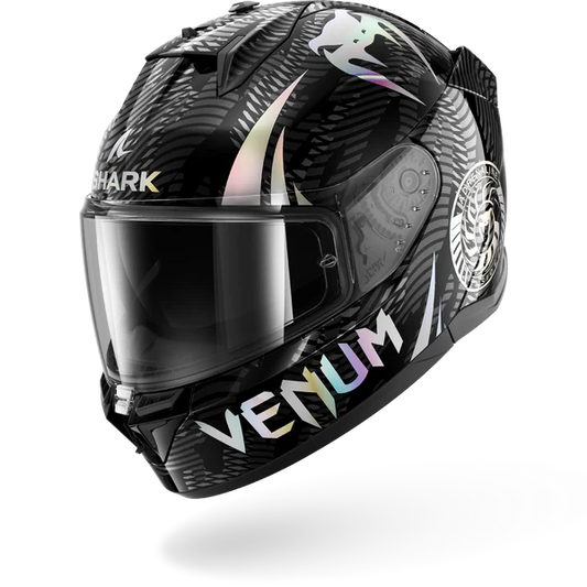 CASCO INTEGRALE D-SKWAL 3 VENUM NERO CROMO ANTRACITE SHARK