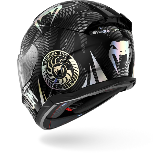 CASCO INTEGRALE D-SKWAL 3 VENUM NERO CROMO ANTRACITE SHARK