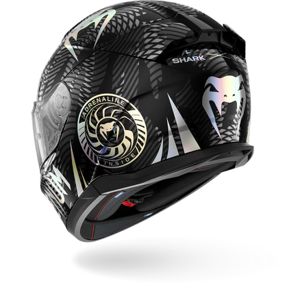 CASCO INTEGRALE D-SKWAL 3 VENUM NERO CROMO ANTRACITE SHARK