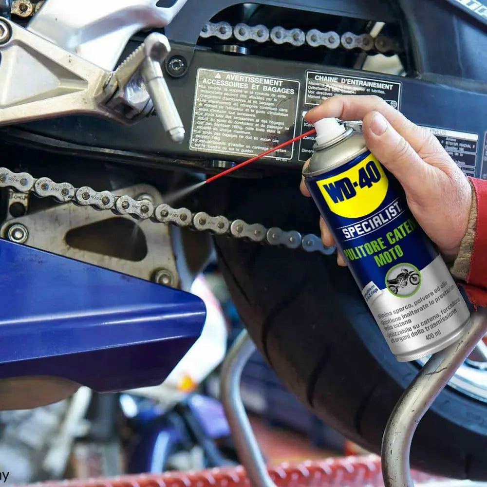 KIT MANUTENZIONE CATENA MOTO WD40 PULITORE GRASSO SPAZZOLA
