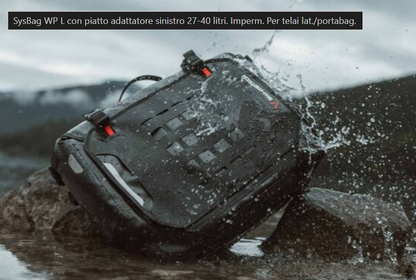 SysBag WP L con piatto adattatore sinistro 27-40 litri. Imperm. Per telai lat./portabag.
