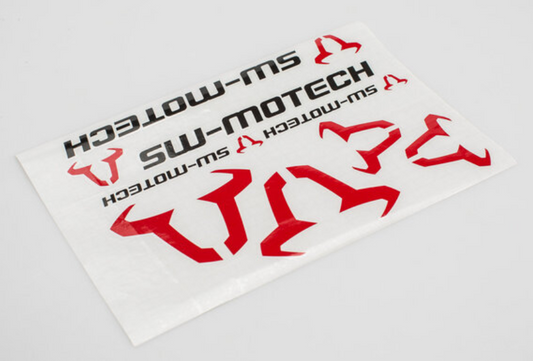 Set di adesivi SW-MOTECH 310 x 260 mm. Toro: rosso, SW-Motech: nero.
