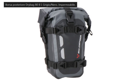 Borsa posteriore Drybag 80 8 l. Grigio/Nero. Impermeabile.