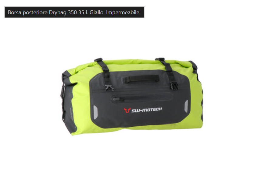 Borsa posteriore Drybag 350 35 l. Giallo. Impermeabile.