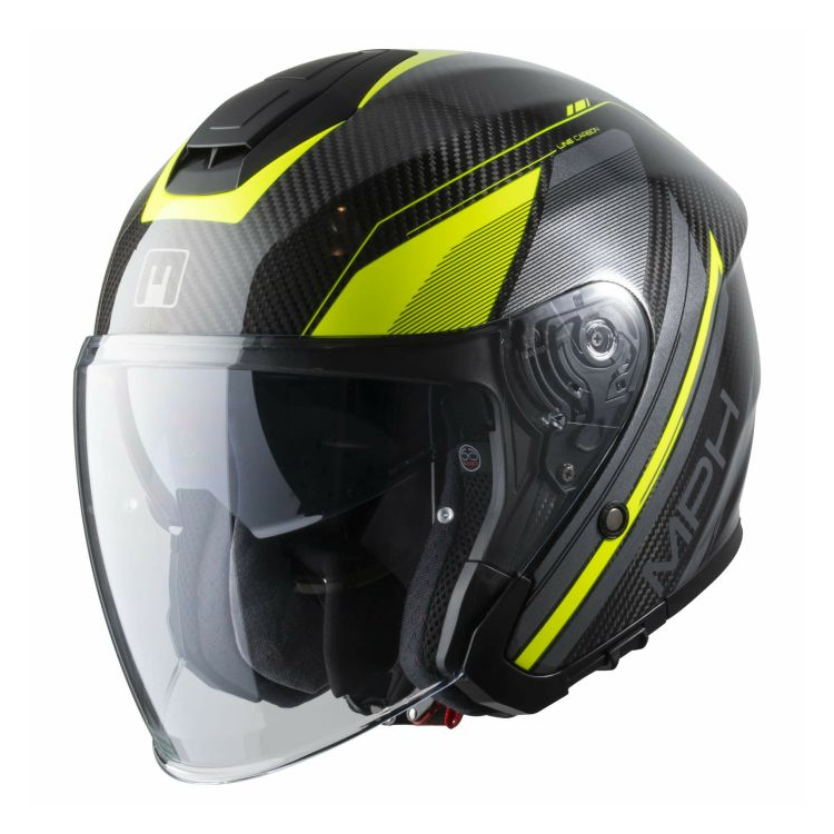 CASCO JET LINE IN CARBONIO DOPPIA VISIERA ( LUNGA ) 22.06 MPH CON PINLOCK