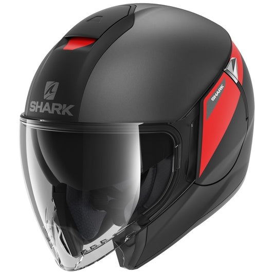 JET SHARK CITY CRUISER KARONN MATT BLACK ANTHRACITE RED TAGLIA XS